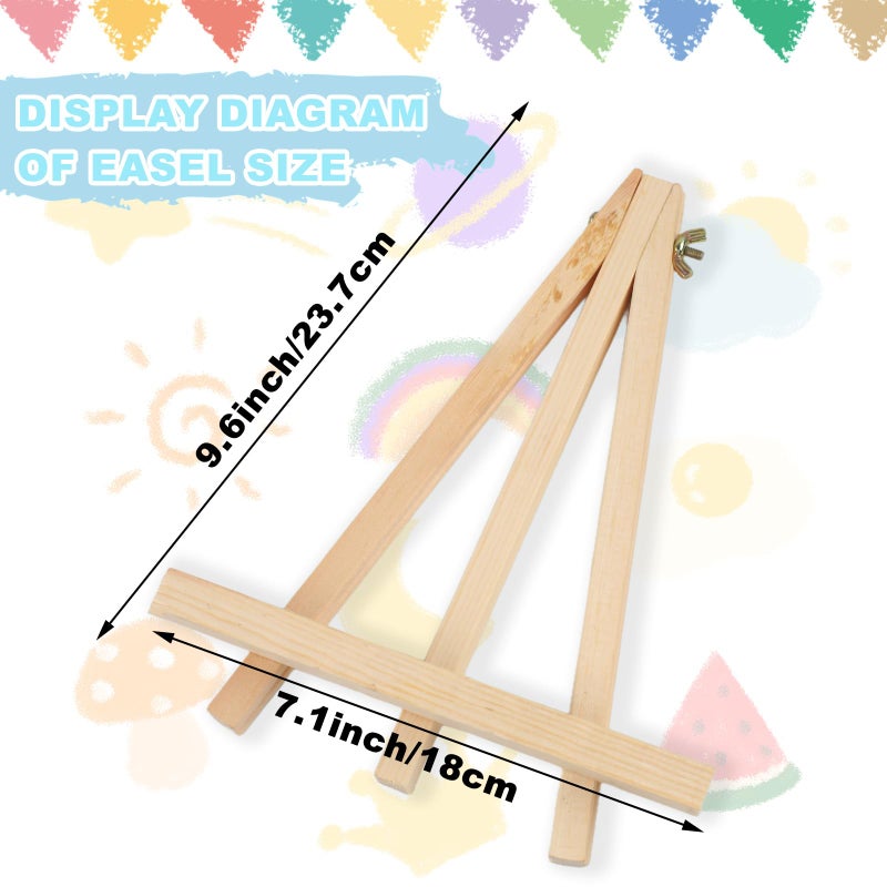 DSUWAZU 10PCS 9 Inch Wood Easels  Tripod  Painting Party Easel  Kids Student Tabletop Easels for Painting  Easel Stand for Painting Canvases  Portable Canvas Photo Picture Sign Holder. - Image 2